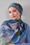 Blue Leaf Pattern Moos Chrep Shawl
