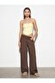 72762 100% Linen Wide Leg Trousers-Brown - 4