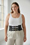 Plus Size Black Women's Corset Belt with Three Buckles Wide Waist Shaper - 3