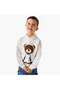 Bear Applique Hooded Sweatshirt with Long Sleeves