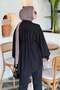 Tie-Detail Hijab Shirt Black - 4