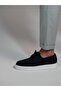 Adel Model Genuine Leather Handmade Navy Blue Suede Casual Shoes - 5