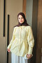 Women's Lightweight Gathered Poplin Shirt Yellow - 3