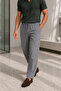 Men's Linen Look Elastic Waist Lace-Up Comfortable Cut Pants - Gray