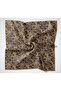 Cotton Polyester Soft Scarf Light Brown Lilium Patterned Non-Slip Textured 90X90 - 5