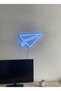 Kağıt Uçak Figürlü LED Neon Duvar Tablosu | Mavi Aydınlatmalı Modern Dekor | Genç Odası - 5
