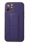 Ilkestor iPhone 12 Pro Case Coco Leather Stand Cover (21730) - Purple