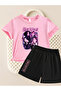 Blackpink K-Pop Band Printed Cotton Short Sleeved Children's Tshirt-Shorts Two-Piece Set