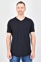 Men V-Neck Short Sleeve Plain T-Shirt, Black