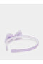 Girls Purple Glitter Bow Headband - 2