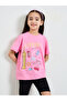 Toddler Girls Over Size T-Shirt With Front Pgraphic And Cycle Shorts - 3
