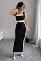 Women's Strappy Geometric Collar Ribbon Detailed Long Diver Dress - 2