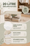 4-Piece 20Lt Lockable Lid Storage Box - Multi-Purpose Cabinet Organizer Elora Organizer Box Beige - 3
