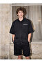 Black Loose Fit Embroidered Men's Shirt - 8