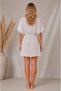 Women's Polka Dot Beach Dress V-Neck Elastic Waist Short Pareo Beach Tunic Swimsuit Top White - 5