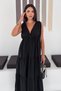 Women's V-Neck Layered Flounce Casual Maxi Dress - 5