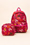 Girl's 2-Piece School Bag Set – Backpack and Lunchbox with Floral Pattern