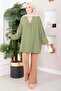 Buttoned Casual Aerobin Kimono Khaki - 3