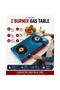 2 Burner LPG Gas Stove with Auto Ignition, Brass Burners, Toughened Glass Top, Blue Finish - 4