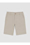 Özmarka New Season Gray Regular Fit Linen Blend Men's Shorts - 5