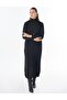 Turtleneck Knitwear Dress Black - 2