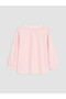 Özmarka New Season Pink Crochet Collar Striped Gathered Blouse - 6