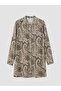Khaki Patterned Women's Shirt Tunic