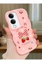 Vivo Y19 Compatible Case Camera Protector Pink Silicone Couple Phone Case Strawberry Pattern