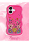 iPhone 16 Plus Compatible Case with Camera Protection Red Silicone Couple Phone Case with Floral Pattern - 2