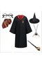 6Pcs Kids Wizard Cosplay Costume Set Magic Robe Outfit Children Birthday Halloween Party Dress Up Family Role Play Gift - 7