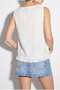 Women's White 100% Cotton Ornamental Button Detailed Tassel Embroidered Linen Textured Blouse 4751 60286278 - 5