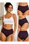 Floral High-Waisted Women's Panties Mixed Patterned 3 Pieces - 4