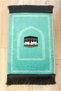 Mini Forehead Prayer Mat Non-Slip Base Patterned Pocket Type Travel Prayer Mat - Turquoise