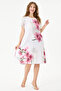 White Italian Floral and Batik Patterned Dress with Double Side Pockets Size 38 - 44 - 4