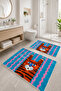 Digital Non-Slip Washable Wild Cat Double Bath Mat Bathroom Rug Bathroom Decor 40X60 + 60X90Cm - 2