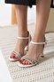Women's White Stone Sandals Tr20My09B - 6