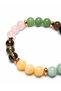 Virgo Zodiac Natural Stone Bracelet 8 mm Sphere Cut |   Amazonite, Aventurine, Agate, Obsidian, Pink Quartz, Smoky Quartz, Aragonite Zodiac Bracelet - 3