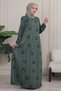 Shirt Roba Front Buttoned Embossed Patterned Dress Hijab Dress Mother's Dress Prayer Dress - 2