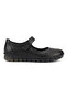 Sina Black Genuine Leather Velcro Orthopedic Comfortable Ballerinas - 3