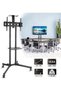 Mobile TV Cart Stand: Height Adjustable Flat Screen TV Mount with Rolling Casters and AV Shelf Fits 32 to 70 inch Load 110 lbs VESA 600x400 for Living Room Audio Gaming Room - 4