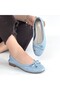 Jnues Blue Genuine Leather Orthopedic Ballerinas - 6