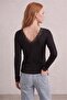 Blouse with Lace Collar and Sleeves Black - 4