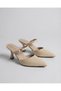Women's 9 cm closed front buckled pointed toe heeled slipper