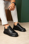Lace-Up Men's Sports Shoes Black (Black Sole) - 2