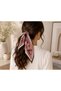 Women's Powder Vintage Patterned Pleated Scarf – 90X40 cm Neck and Hair Accessory - 2