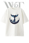 Whale Tail Design Printed Unisex White Oversize T-Shirt