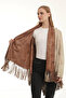 Beige Florance Women's Leather Poncho - 2
