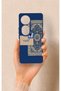 حافظة سيليكون متوافقة مع هاتف Vivo V40 بنمط السجاد الأزرق العرقي