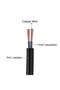 Electrical Cable Wire, Black PVC Insulated, Round Flexible Power Cord (BLACK 2 CORE 1 METER, 0.75MM) - 2