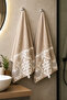 Asmina Laced Cotton Dowry Hand Towel Set of 2 50X90 cm